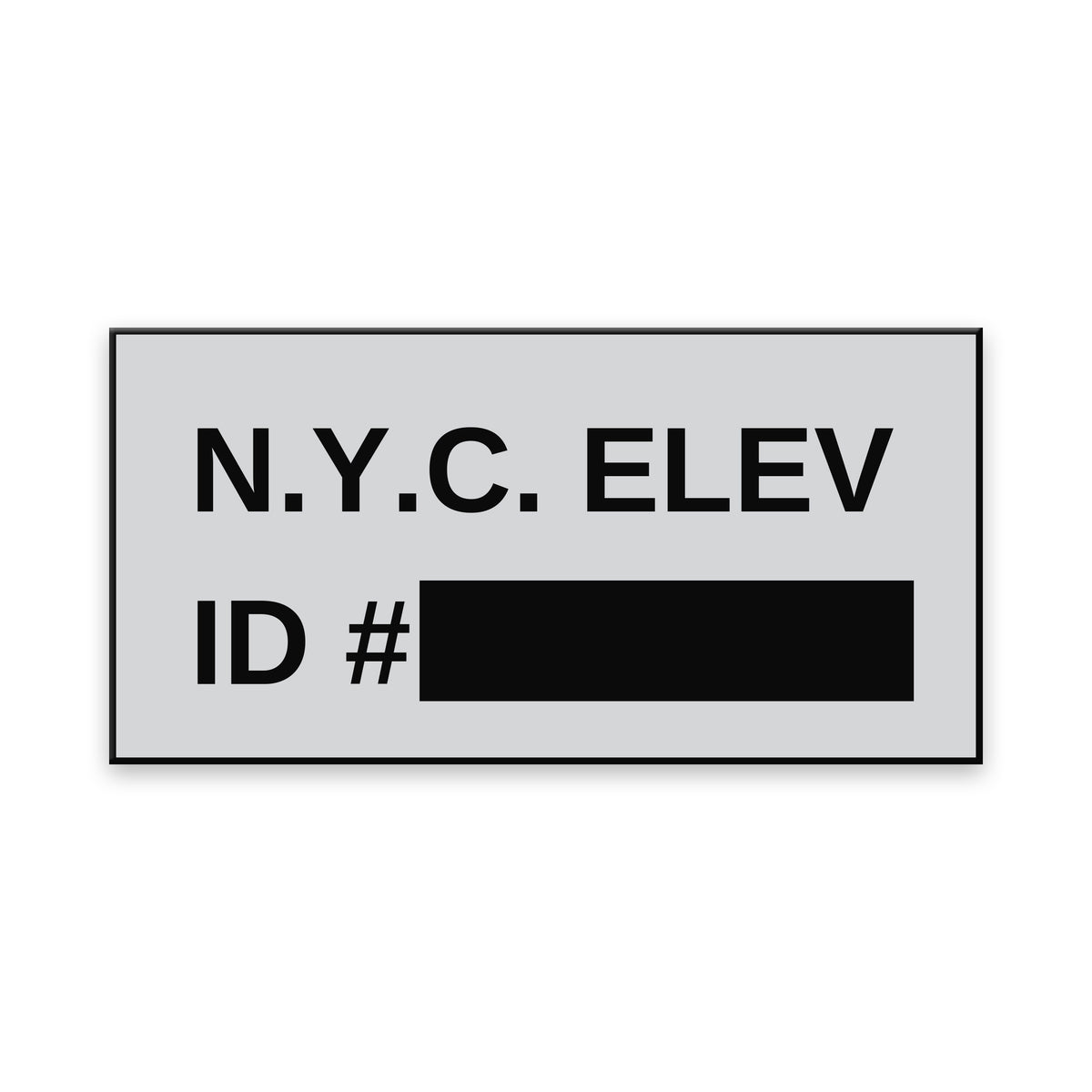 NYC Elevator ID Tag (blank ID)