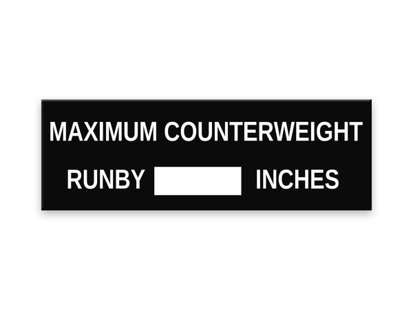 Maximum Counterweight Runby